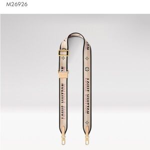 Louis Vuitton Beige and Pink Logo Adjustable Strap with Gold Hardware